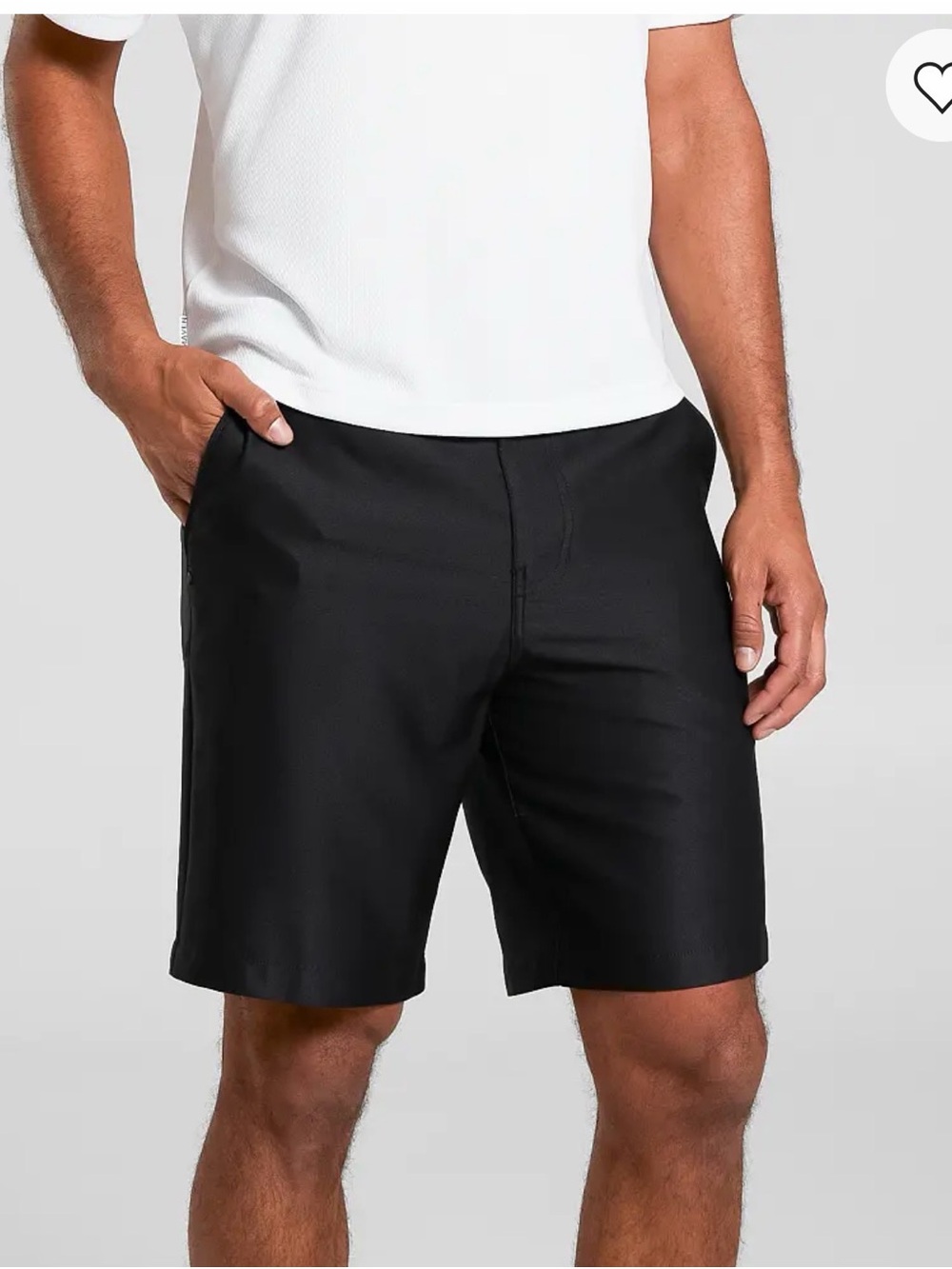 Buckle Black Flat-Front Men's Shorts